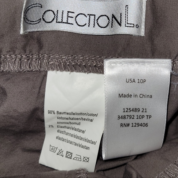 Collection L Petite Dark Khaki Knee Length Skirt from Creation L - Picture 4 of 5